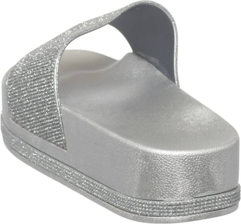 Cesare Gaspari Platform Flip Flops Zilver Gray Dames