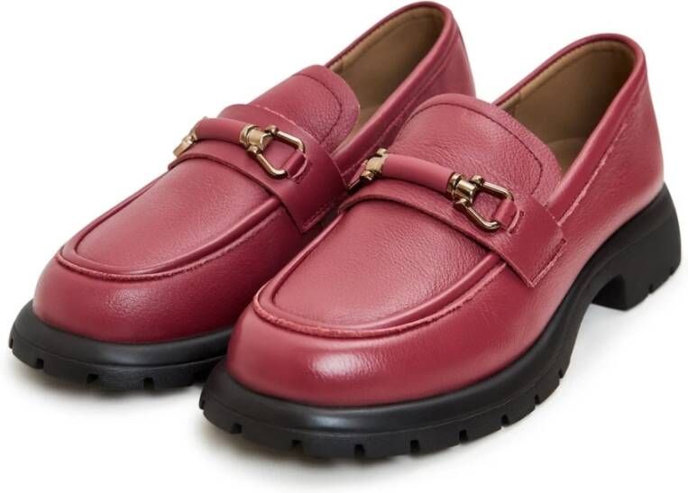 Cesare Gaspari Platform Loafers Bordeaux Red Dames