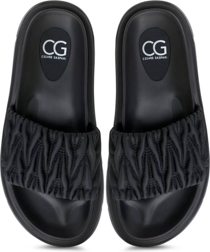 Cesare Gaspari Platform Slippers Zwart Black Dames