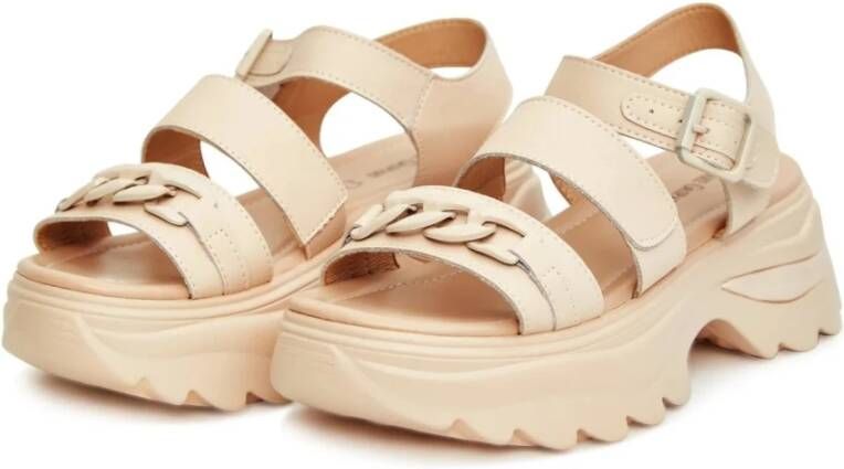 Cesare Gaspari Platformhak Sandalen Beige Dames