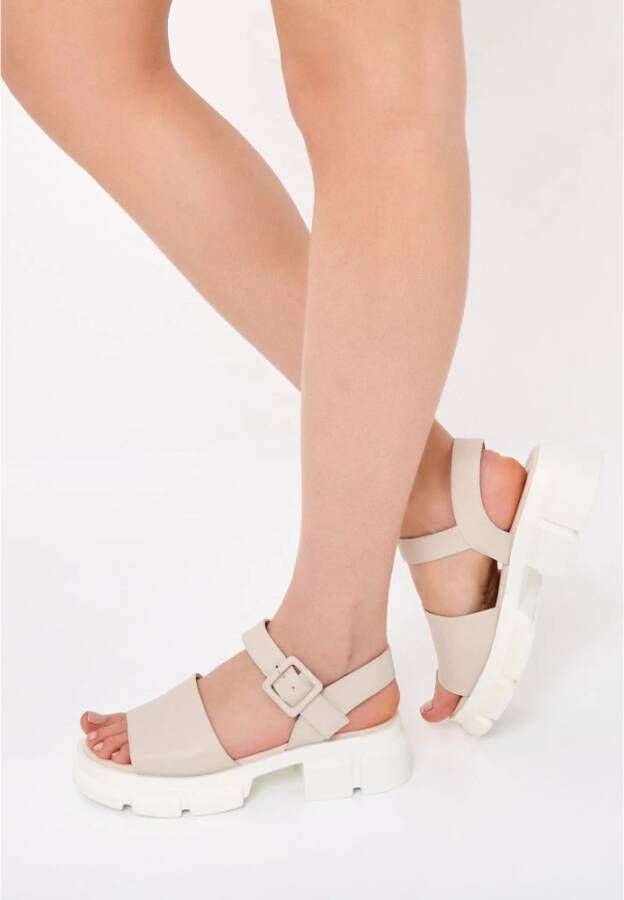 Cesare Gaspari Platformzool Sandalen Beige Dames