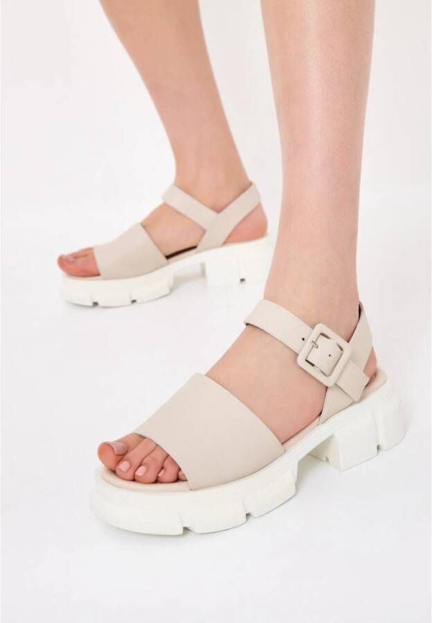 Cesare Gaspari Platformzool Sandalen Beige Dames