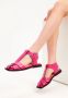 Cesare Gaspari Platte zool enkelband sandalen Fuchsia Pink Dames - Thumbnail 11