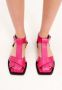 Cesare Gaspari Platte zool enkelband sandalen Fuchsia Pink Dames - Thumbnail 8