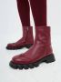 Cesare Gaspari Leren platte enkellaarsjes Bordeaux Red Dames - Thumbnail 10