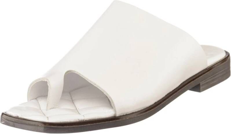 Cesare Gaspari Platte zool slide sandalen White Dames