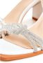 Cesare Gaspari Rhinestone Block Heel Sandalen Wit White Dames - Thumbnail 5