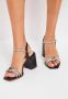 Cesare Gaspari Rhinestone Block Heel Sandals Black Dames - Thumbnail 8