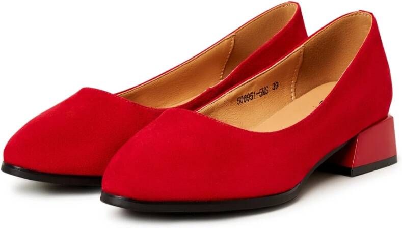 Cesare Gaspari Rode Block Heel Ballerinas Ingrid Red Dames