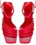 Cesare Gaspari Rode Chunky Comfort Sandalen Red Dames - Thumbnail 4