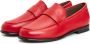 Cesare Gaspari Rode leren blokhak loafers Red Dames - Thumbnail 2