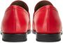 Cesare Gaspari Rode leren blokhak loafers Red Dames - Thumbnail 3