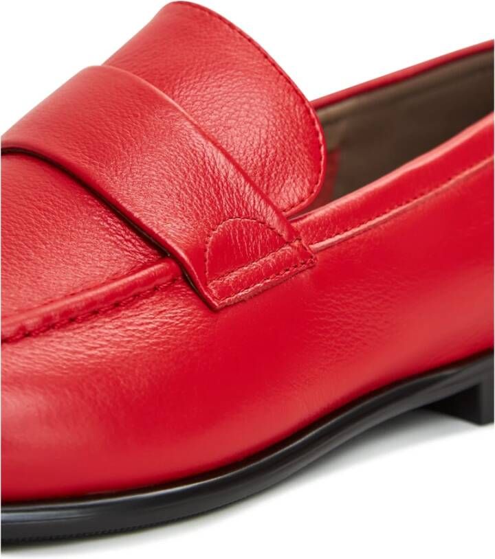 Cesare Gaspari Rode leren blokhak loafers Red Dames