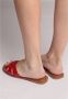 Cesare Gaspari Rode Leren Blokhak Sandalen Red Dames - Thumbnail 3