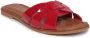 Cesare Gaspari Rode Leren Blokhak Sandalen Red Dames - Thumbnail 4