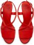 Cesare Gaspari Rode Leren Blokhak Sandalen Red Dames - Thumbnail 6