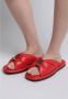 Cesare Gaspari Rode Platte Zool Open Teen Sandalen Red Dames - Thumbnail 2