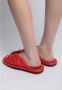 Cesare Gaspari Rode Platte Zool Open Teen Sandalen Red Dames - Thumbnail 4