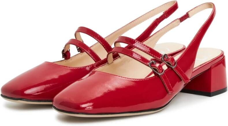 Cesare Gaspari Rode Slingback Blokhak Pumps Red Dames