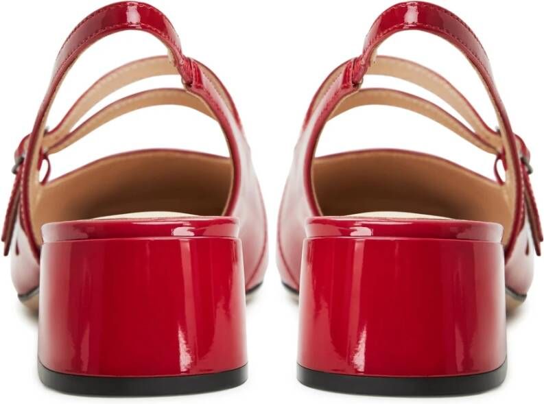 Cesare Gaspari Rode Slingback Blokhak Pumps Red Dames