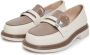 Cesare Gaspari Ronde punt blokhak loafers Beige Dames - Thumbnail 3