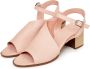 Cesare Gaspari Roze Blokhak Leren Sandalen Pink Dames - Thumbnail 3