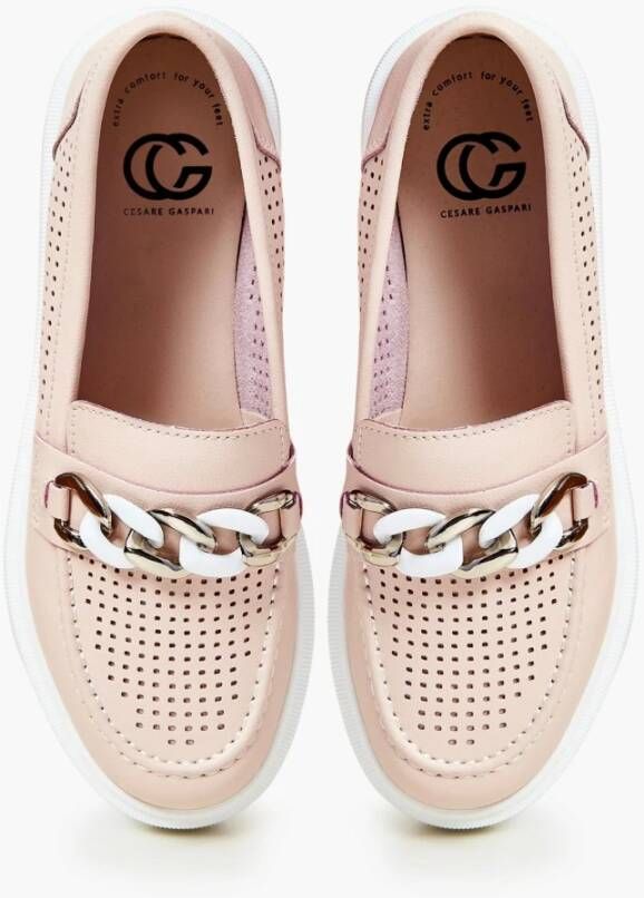 Cesare Gaspari Roze Blokhak Loafers Pink Dames