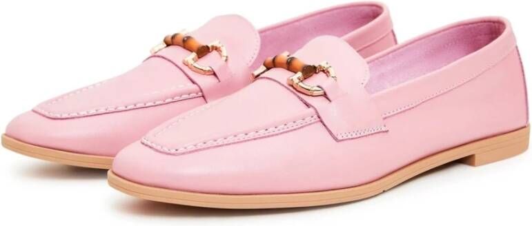 Cesare Gaspari Roze Leren Loafers Pink Dames