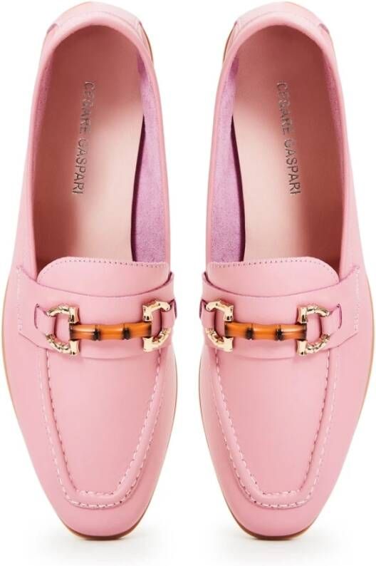 Cesare Gaspari Roze Leren Loafers Pink Dames