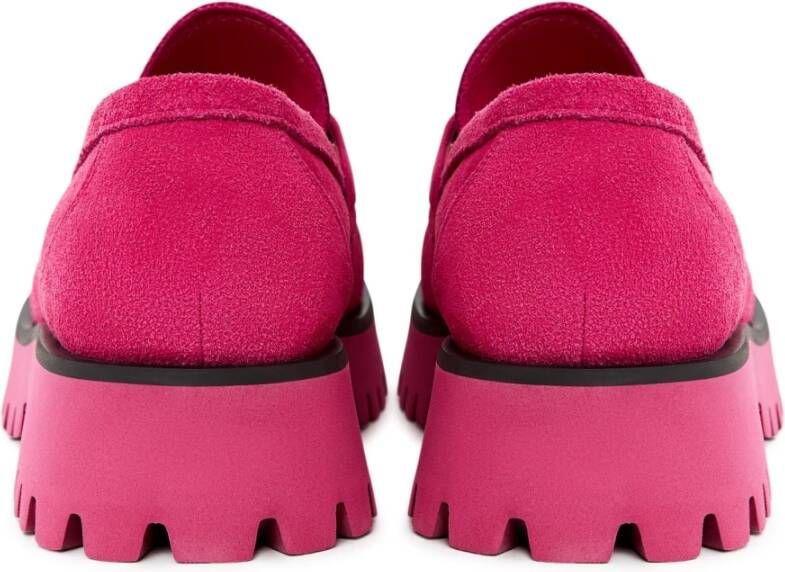 Cesare Gaspari Roze Platform Loafers met Kwast Details Pink Dames