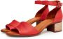 Cesare Gaspari Sandalettes met blokhak Rood Red Dames - Thumbnail 2