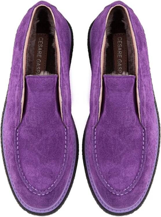 Cesare Gaspari Slip-On Loafers Violet Purple Dames