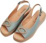 Cesare Gaspari Slip-On Plateauhak Sandalen Blauw Blue Dames - Thumbnail 4