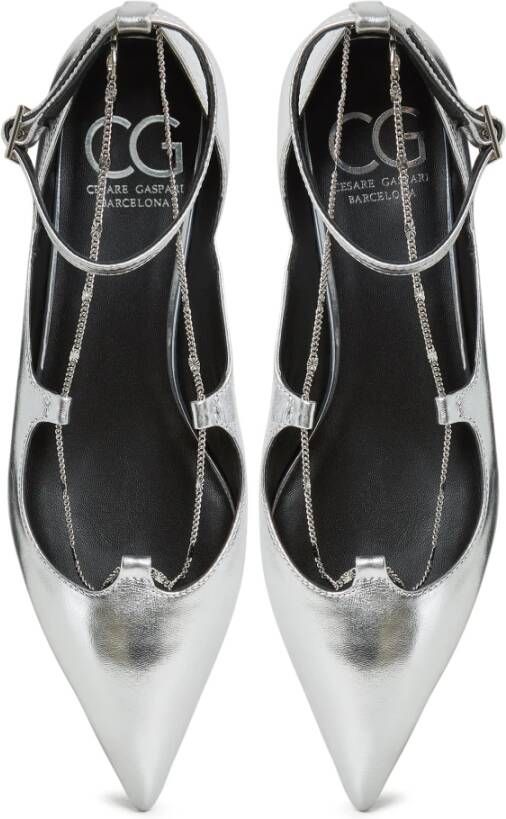 Cesare Gaspari Stijlvolle Block Heeled Ballerinas Gray Dames