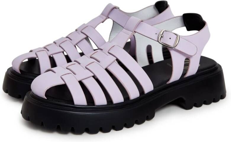 Cesare Gaspari Stijlvolle Blokhak Sandalen Lila Purple Dames