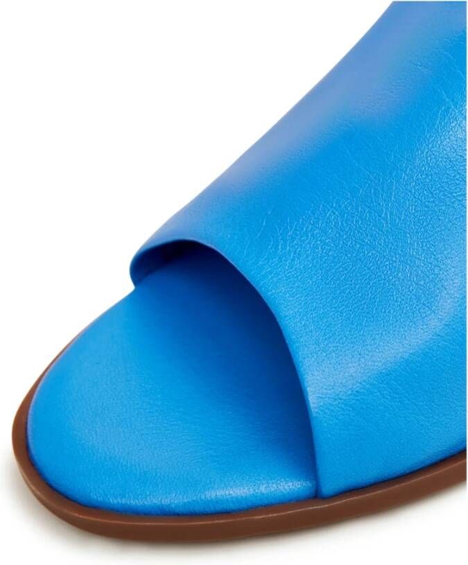 Cesare Gaspari Stijlvolle leren blokhak sandalen Blue Dames