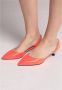 Cesare Gaspari Stijlvolle Leren Kitten Heel Sandalen Orange Dames - Thumbnail 2