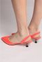 Cesare Gaspari Stijlvolle Leren Kitten Heel Sandalen Orange Dames - Thumbnail 3