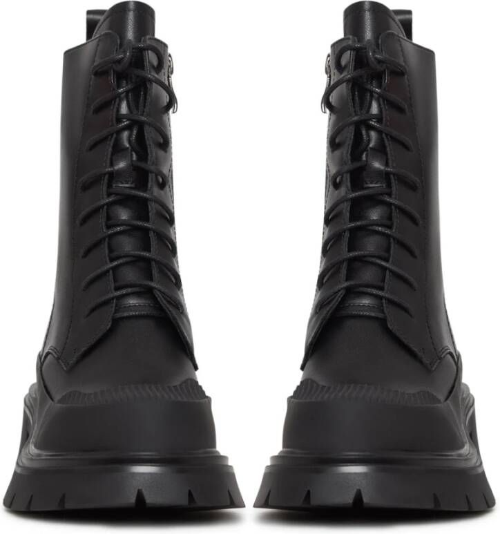 Cesare Gaspari Casual Suède Veterschoenen Enkellaarsjes Zwart Black Dames