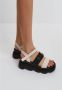 Cesare Gaspari Stijlvolle Platform Heeled Sandals Beige Dames - Thumbnail 9