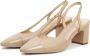 Cesare Gaspari Stijlvolle Slingback Block Heels Pumps Beige Dames - Thumbnail 3