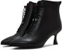 Cesare Gaspari Stiletto Classic Enkellaarzen Zwart Black Dames - Thumbnail 5