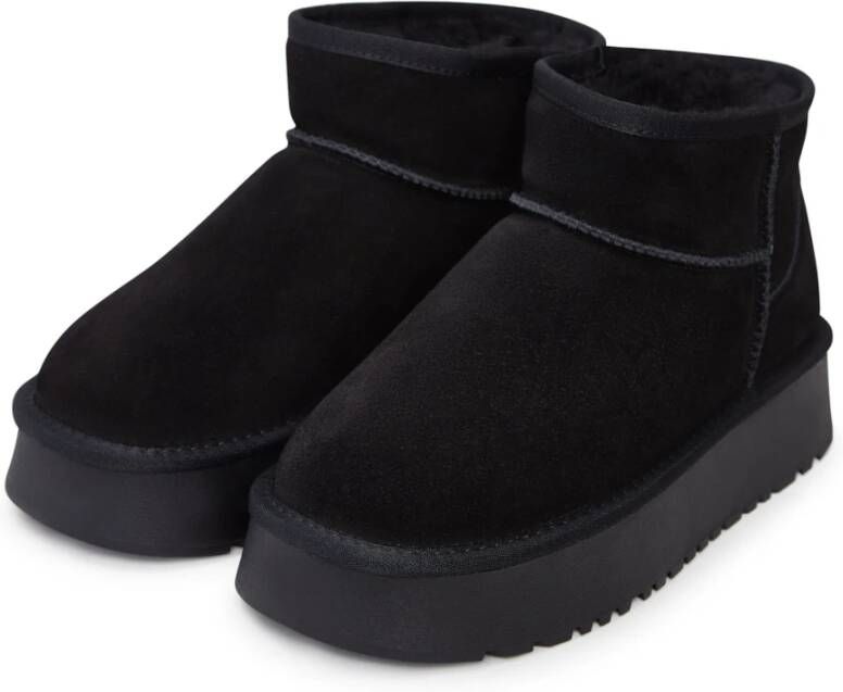 Cesare Gaspari Suede Platform Winterlaarzen Zwart Black Dames