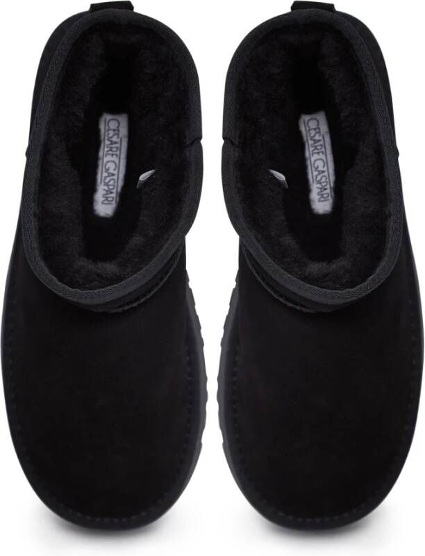 Cesare Gaspari Suede Platform Winterlaarzen Zwart Black Dames