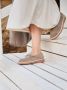 Cesare Gaspari Suede Slip-On Loafers Beige Brown Dames - Thumbnail 8