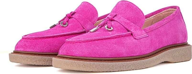 Cesare Gaspari Suede Slip-On Loafers Pink Dames