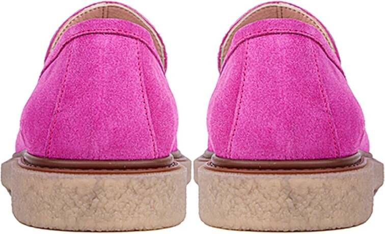 Cesare Gaspari Suede Slip-On Loafers Pink Dames