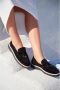 Cesare Gaspari Suede Slip-On Loafers Zwart Suède Black Dames - Thumbnail 6