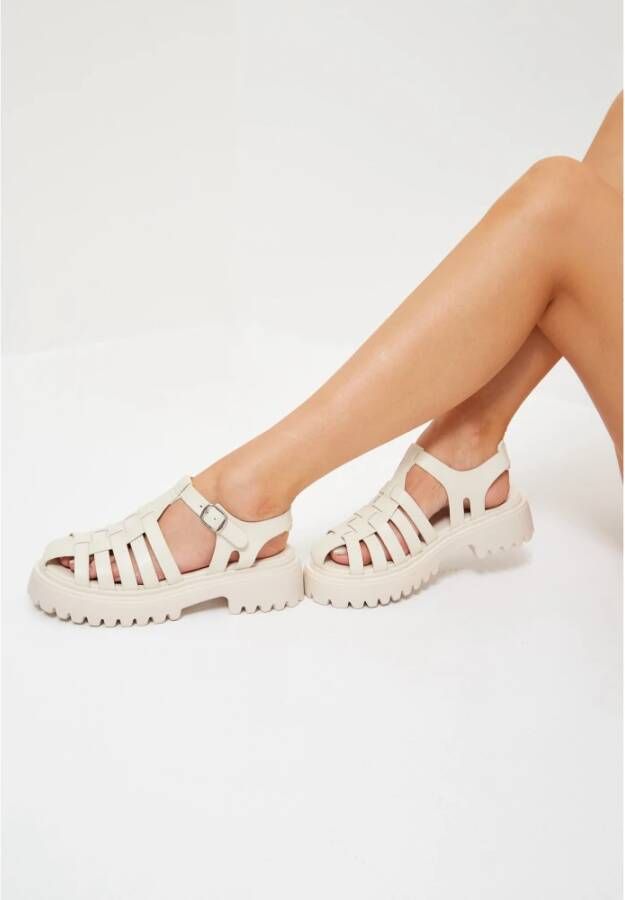 Cesare Gaspari Urban Blokhak Sandalen Beige Dames