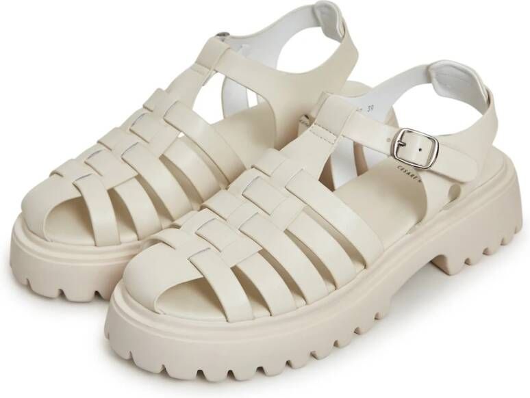 Cesare Gaspari Urban Blokhak Sandalen Beige Dames